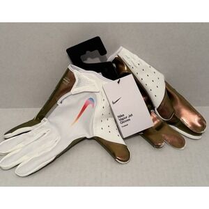 New Nike Adult Vapor Jet 7.0 Football Gloves White Gold 2X-Large 129862 NFL Pro